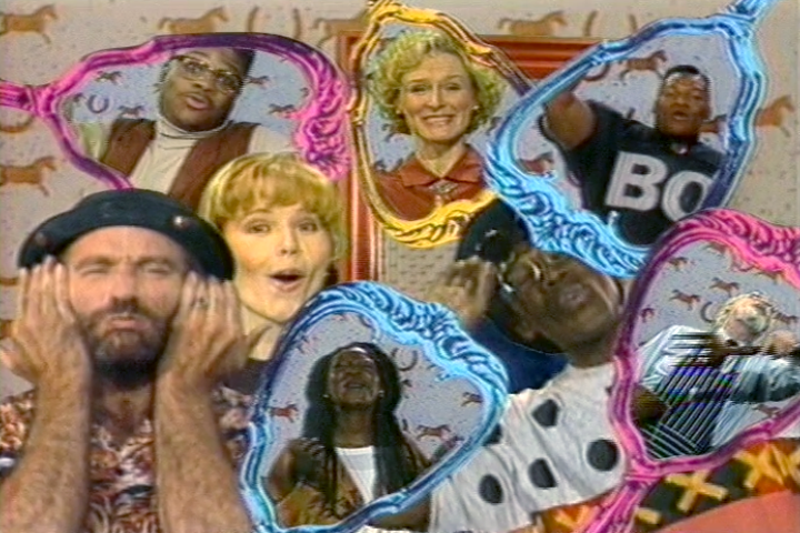 A digital composite image featuring several celebrities.